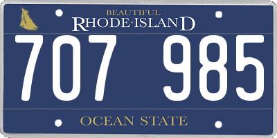 RI license plate 707985