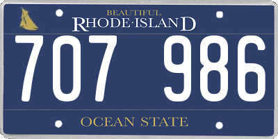 RI license plate 707986