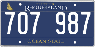 RI license plate 707987