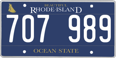RI license plate 707989