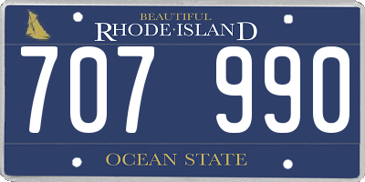 RI license plate 707990
