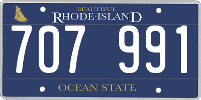 RI license plate 707991
