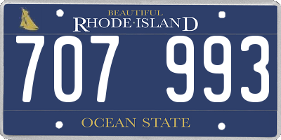 RI license plate 707993