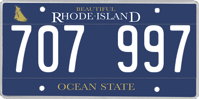 RI license plate 707997