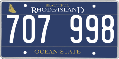 RI license plate 707998