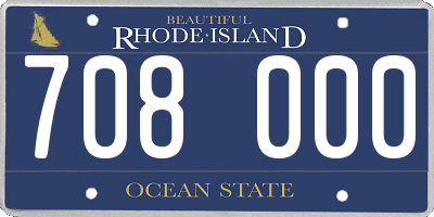 RI license plate 708000