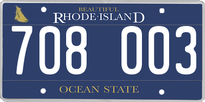 RI license plate 708003