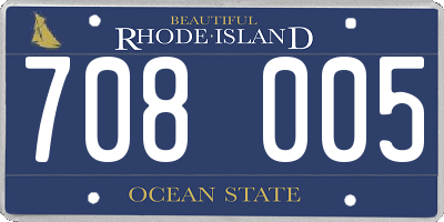 RI license plate 708005