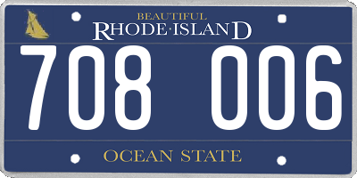 RI license plate 708006