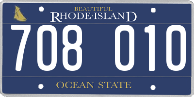 RI license plate 708010