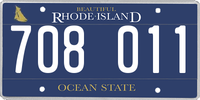 RI license plate 708011