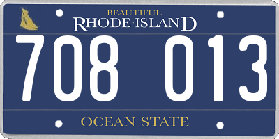 RI license plate 708013