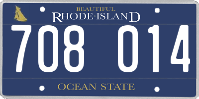 RI license plate 708014
