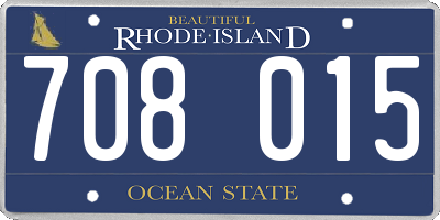 RI license plate 708015