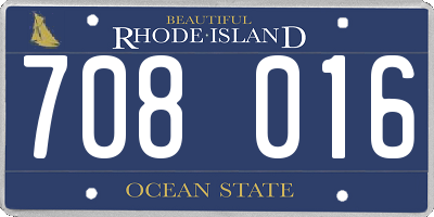 RI license plate 708016