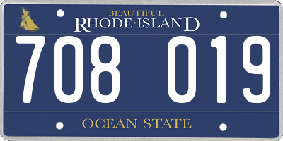 RI license plate 708019