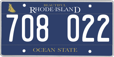 RI license plate 708022