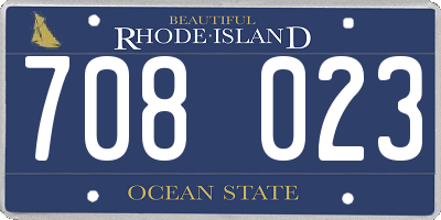 RI license plate 708023