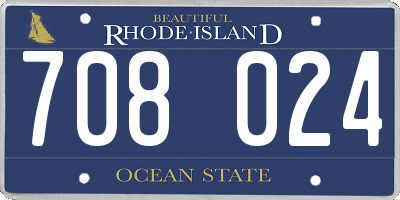 RI license plate 708024