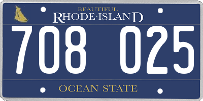 RI license plate 708025