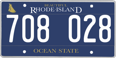 RI license plate 708028