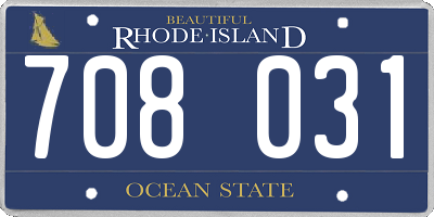 RI license plate 708031