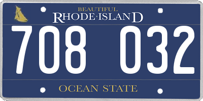 RI license plate 708032