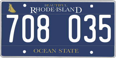 RI license plate 708035
