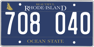 RI license plate 708040