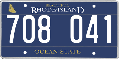 RI license plate 708041