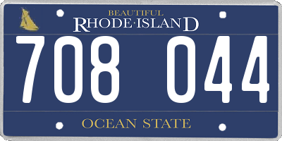 RI license plate 708044