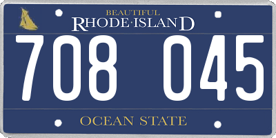 RI license plate 708045