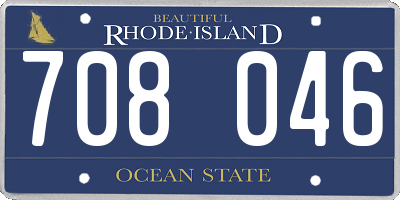 RI license plate 708046
