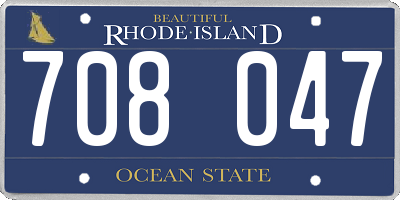 RI license plate 708047