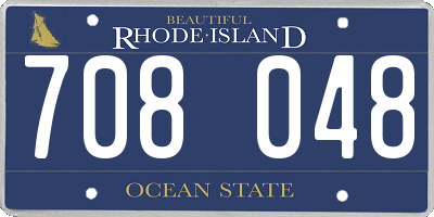 RI license plate 708048