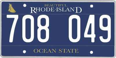 RI license plate 708049