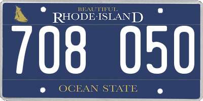 RI license plate 708050