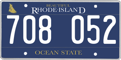 RI license plate 708052