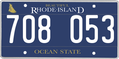 RI license plate 708053