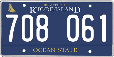 RI license plate 708061
