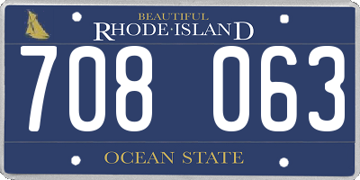 RI license plate 708063
