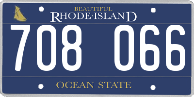 RI license plate 708066