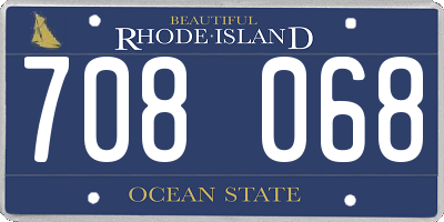 RI license plate 708068