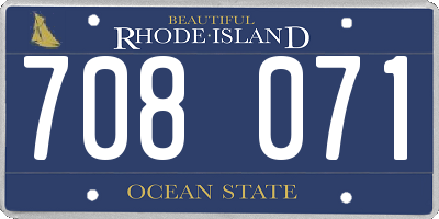 RI license plate 708071