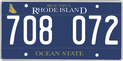 RI license plate 708072