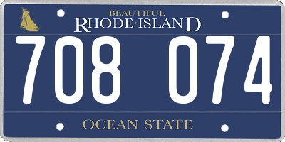 RI license plate 708074