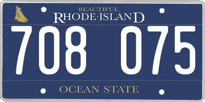 RI license plate 708075