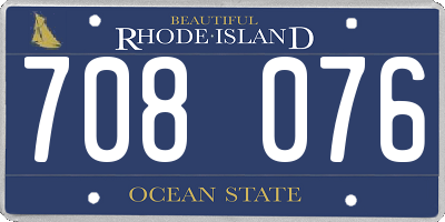 RI license plate 708076