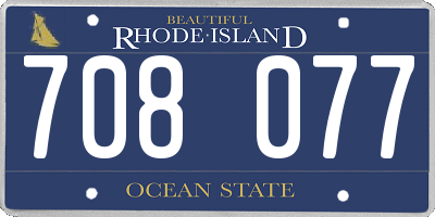 RI license plate 708077