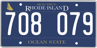 RI license plate 708079